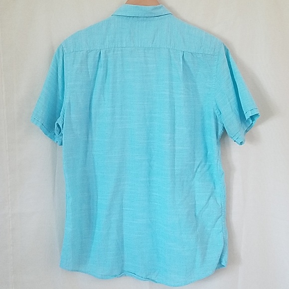 Izod Saltwater Light Blue Teal Button Down Shirt - Picture 3 of 6